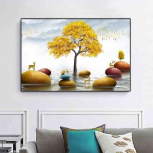 Autumn glass frame painting