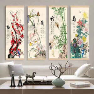 Bamboo & thread hanging style paint